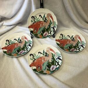 Anthropologie set of 4 Paradise Found salad plates Shelley Hesse New Orleans